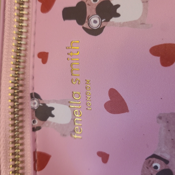 Pink Cosmetic Bag with Dog Print - Picture 2 of 4